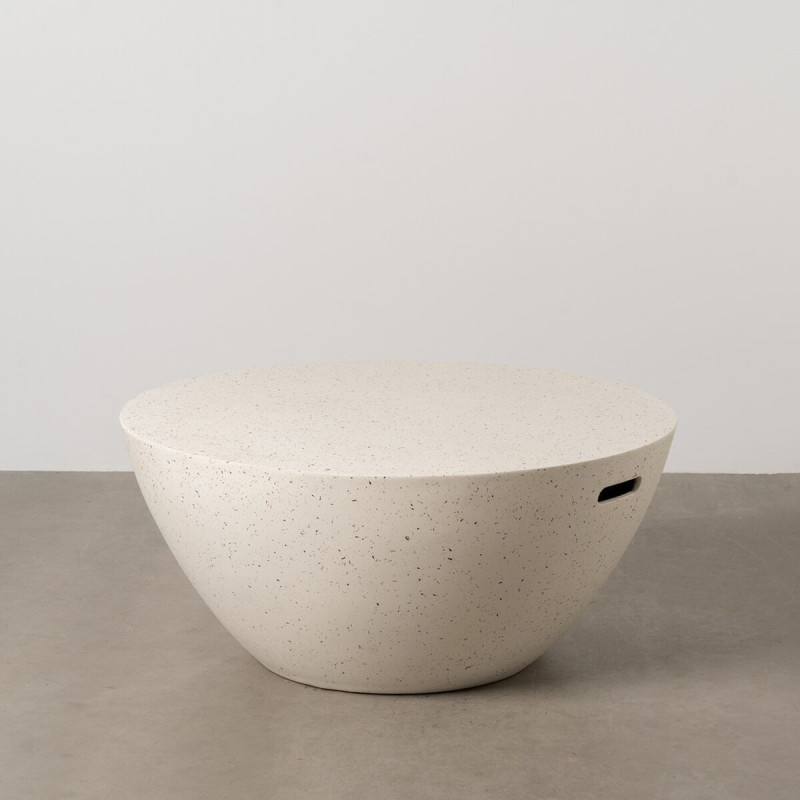 Table basse moderne Ronde en Fibre de magnésium Blanc Effet terrazzo Fraga - 2