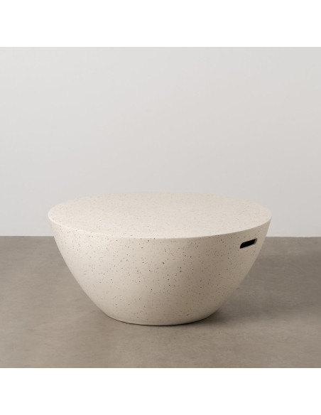 Table basse moderne Ronde en Fibre de magnésium Blanc Effet terrazzo Fraga - 2