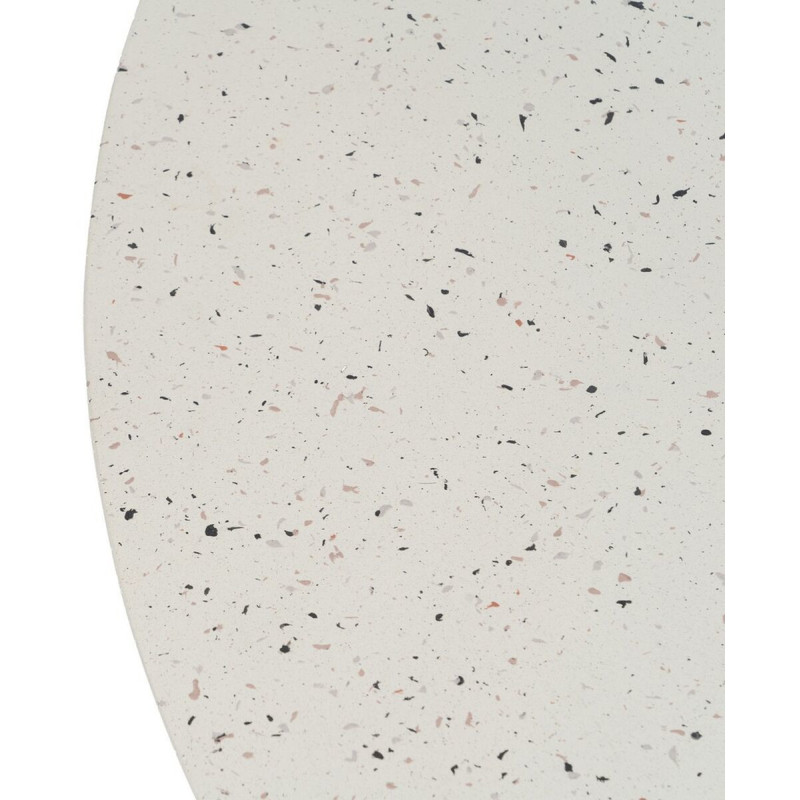Table basse moderne Ronde en Fibre de magnésium Blanc Effet terrazzo Fraga - 3