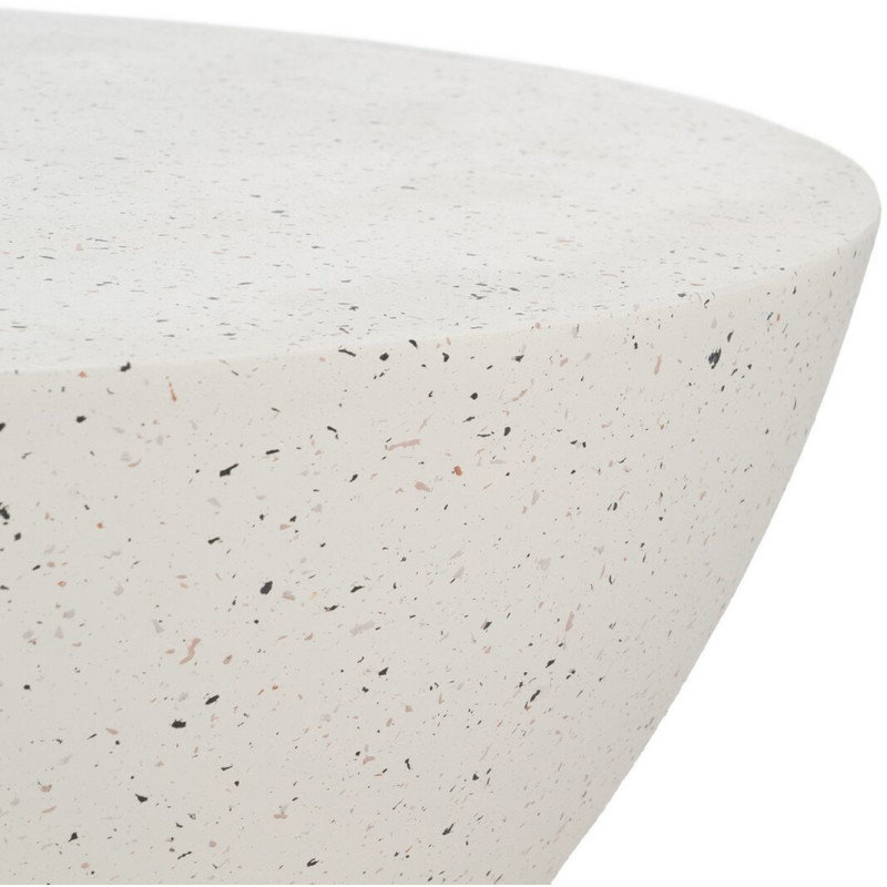 Table basse moderne Ronde en Fibre de magnésium Blanc Effet terrazzo Fraga - 5