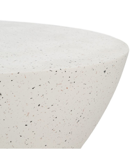 Table basse moderne Ronde en Fibre de magnésium Blanc Effet terrazzo Fraga - 5