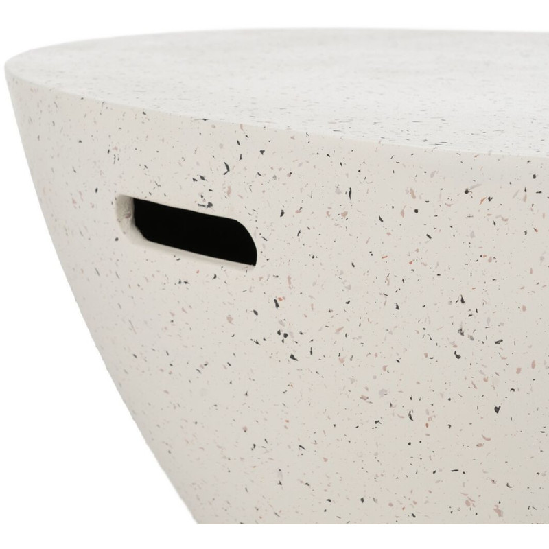 Table basse moderne Ronde en Fibre de magnésium Blanc Effet terrazzo Fraga - 6