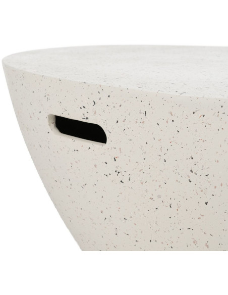 Table basse moderne Ronde en Fibre de magnésium Blanc Effet terrazzo Fraga - 6