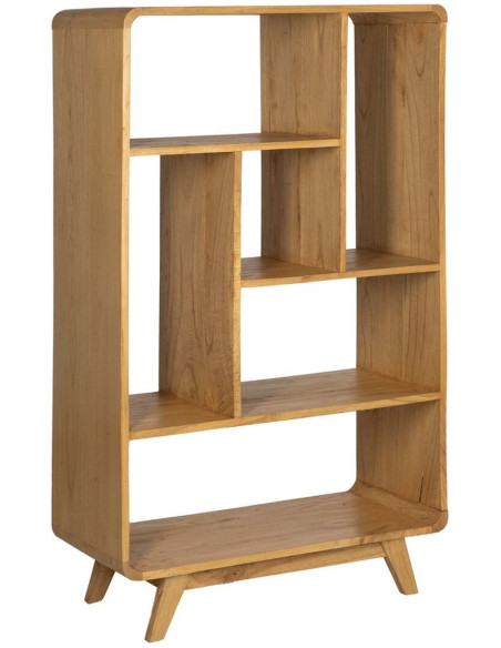 Grande Bibliothèque moderne 4 niveaux en Bois de mindi Naturel Jeyora - 1