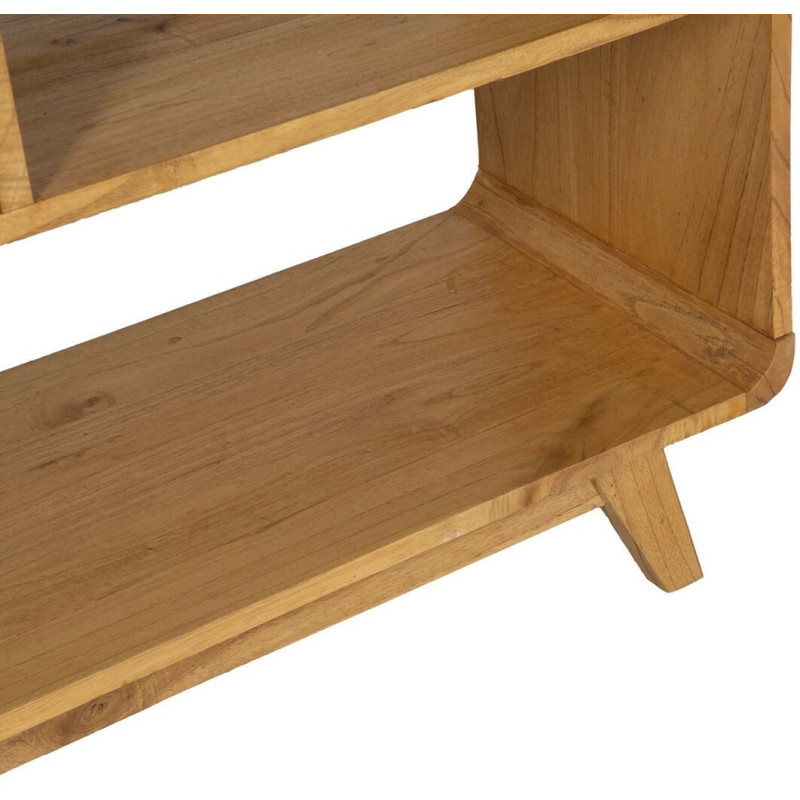 Grande Bibliothèque moderne 4 niveaux en Bois de mindi Naturel Jeyora - 6