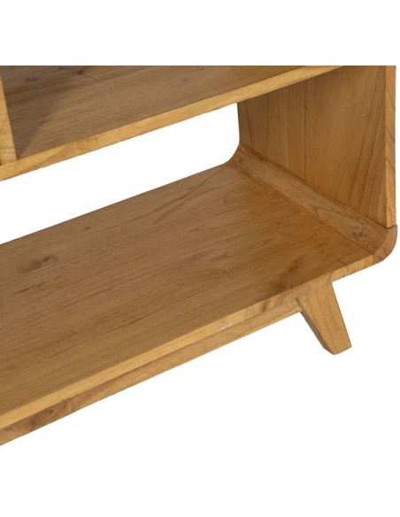 Grande Bibliothèque moderne 4 niveaux en Bois de mindi Naturel Jeyora - 6