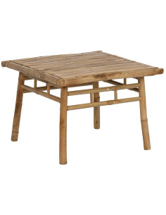 Table basse vintage Carrée en Bambou Naturel Bambu - 1