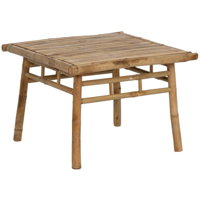 Table basse vintage Carrée en Bambou Naturel Bambu - 1