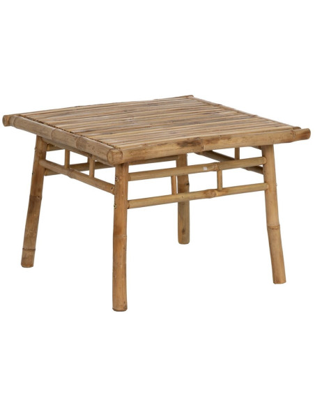 Table basse vintage Carrée en Bambou Naturel Bambu - 1