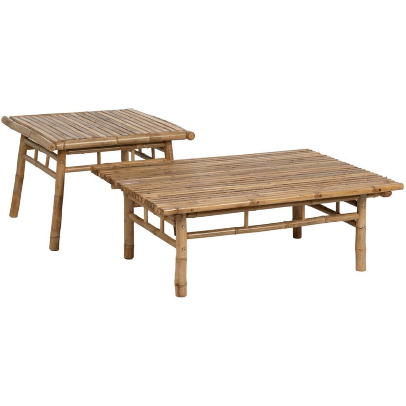 Table basse vintage Carrée en Bambou Naturel Bambu - 3