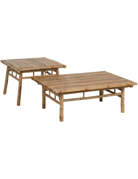 Table basse vintage Carrée en Bambou Naturel Bambu - 3