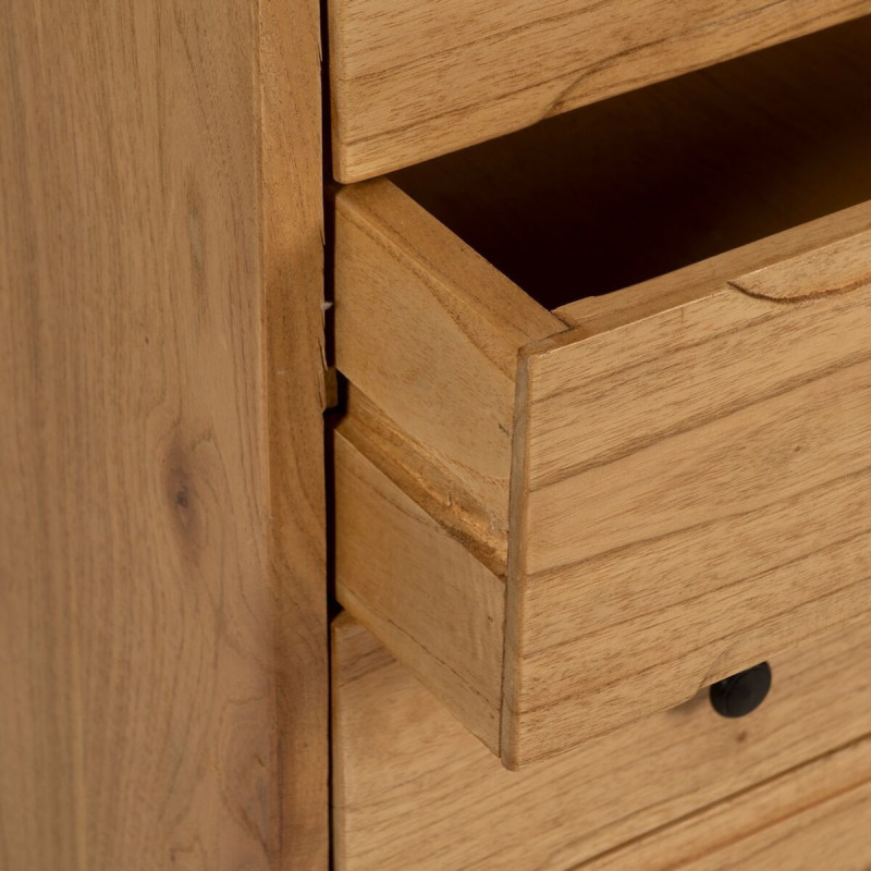 Buffet moderne Bas 1 porte 4 tiroirs en Bois de mindi Naturel Sitges - 6