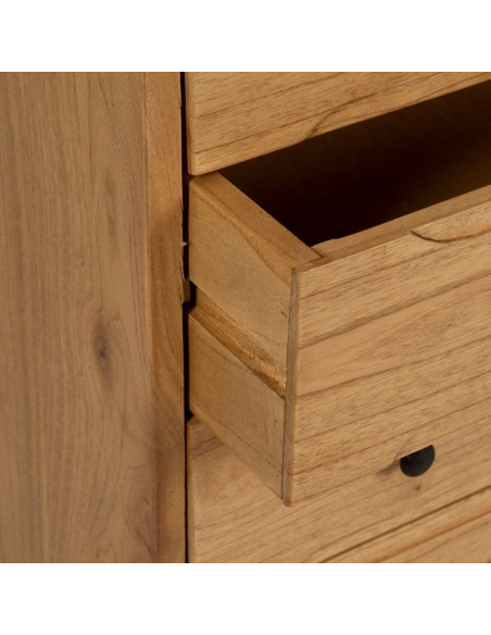 Buffet moderne Bas 1 porte 4 tiroirs en Bois de mindi Naturel Sitges - 6