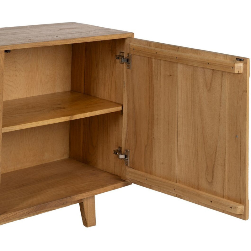 Buffet moderne Bas 1 porte 4 tiroirs en Bois de mindi Naturel Sitges - 7