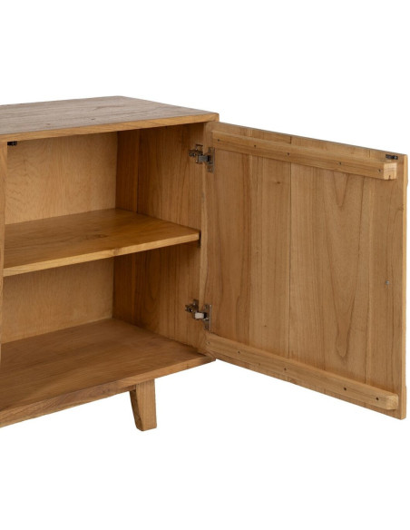Buffet moderne Bas 1 porte 4 tiroirs en Bois de mindi Naturel Sitges - 7