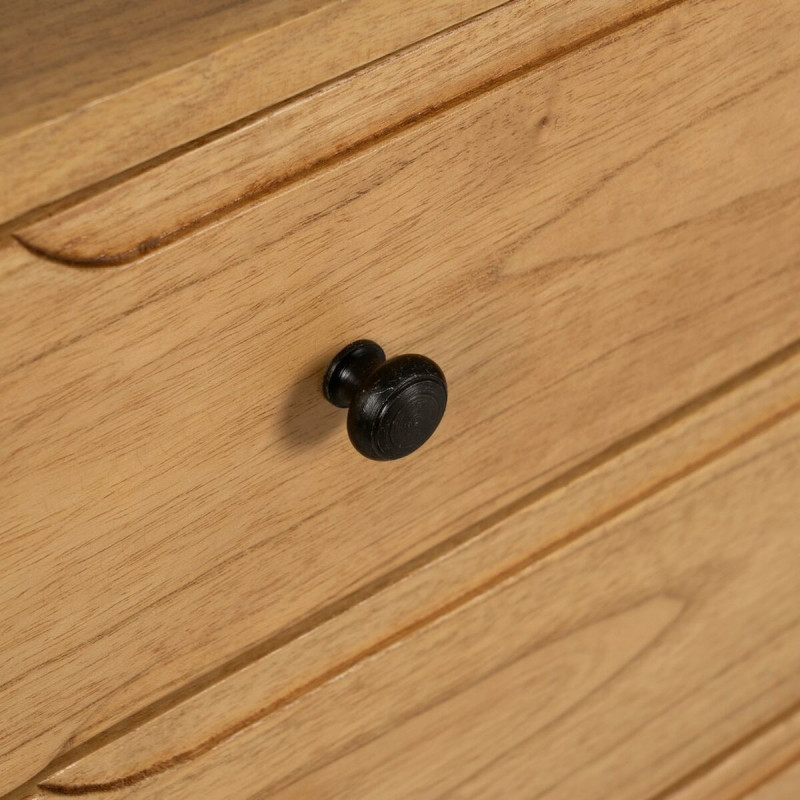 Buffet moderne Bas 1 porte 4 tiroirs en Bois de mindi Naturel Sitges - 8