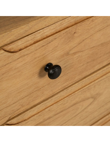 Buffet moderne Bas 1 porte 4 tiroirs en Bois de mindi Naturel Sitges - 8