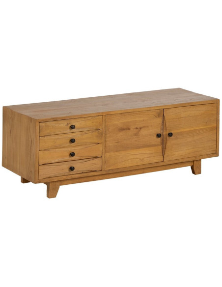 Buffet moderne Bas 2 portes 4 tiroirs en Bois de mindi Naturel Sitges - 1