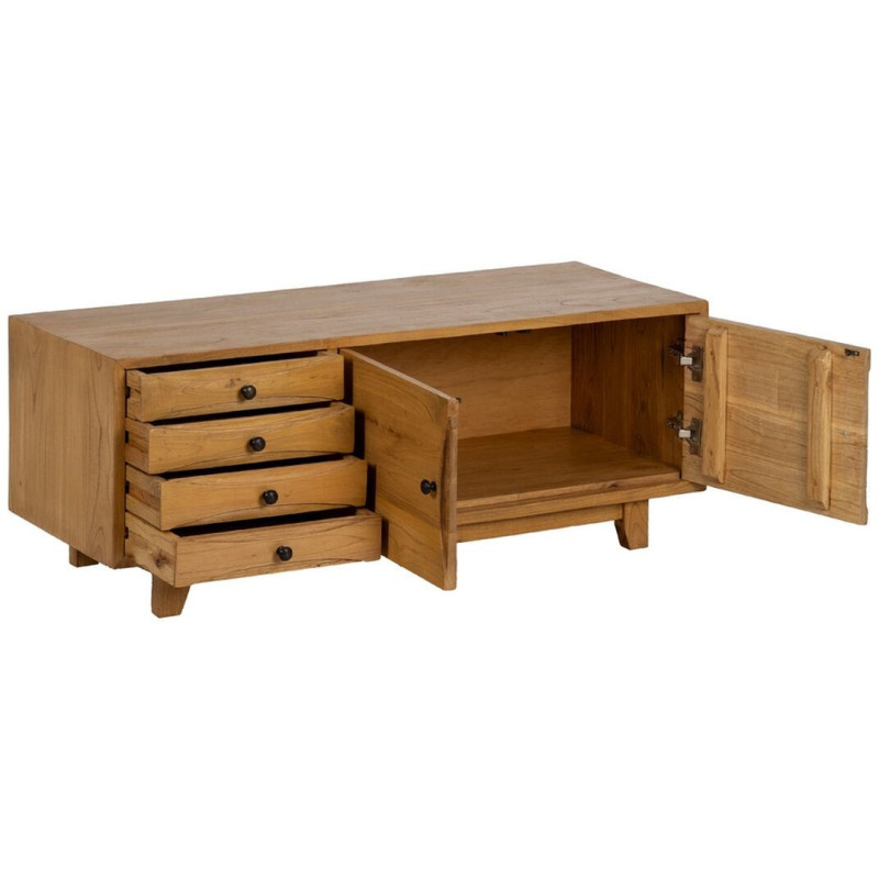 Buffet moderne Bas 2 portes 4 tiroirs en Bois de mindi Naturel Sitges - 3