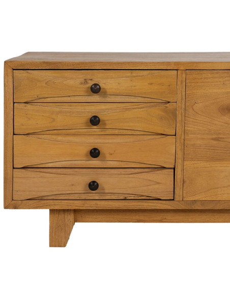 Buffet moderne Bas 2 portes 4 tiroirs en Bois de mindi Naturel Sitges - 5