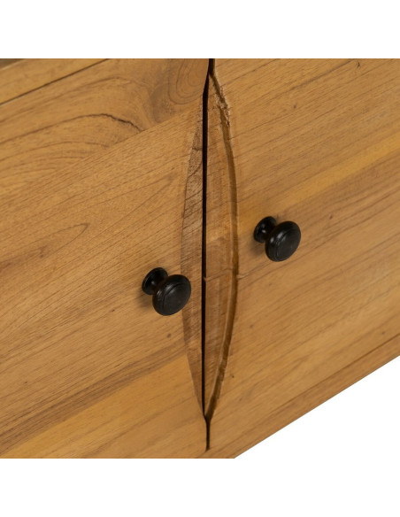 Buffet moderne Bas 2 portes 4 tiroirs en Bois de mindi Naturel Sitges - 8