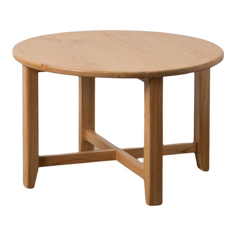 Table basse moderne Ronde en Bois de mindi Naturel Sitges - 1