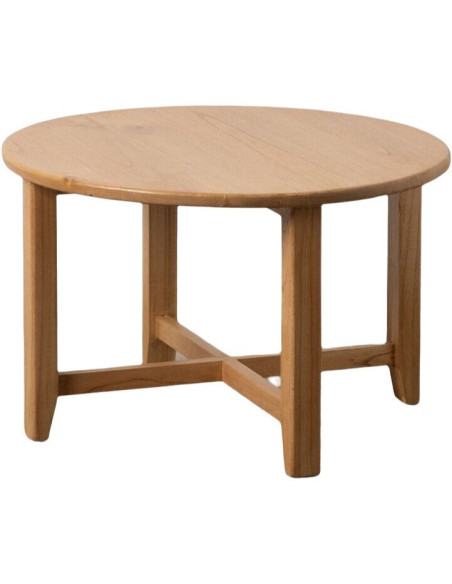 Table basse moderne Ronde en Bois de mindi Naturel Sitges - 1