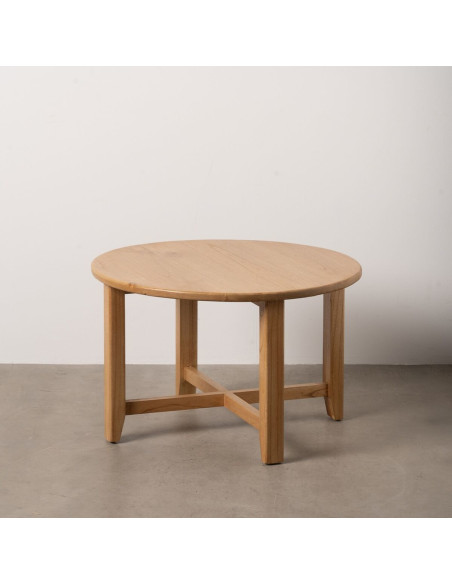 Table basse moderne Ronde en Bois de mindi Naturel Sitges - 2