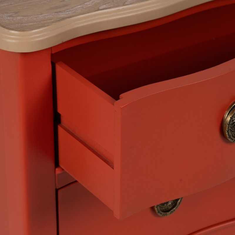 Petite Commode moderne 2 tiroirs en Bois de sapin Terracotta Naturel Haro - 5