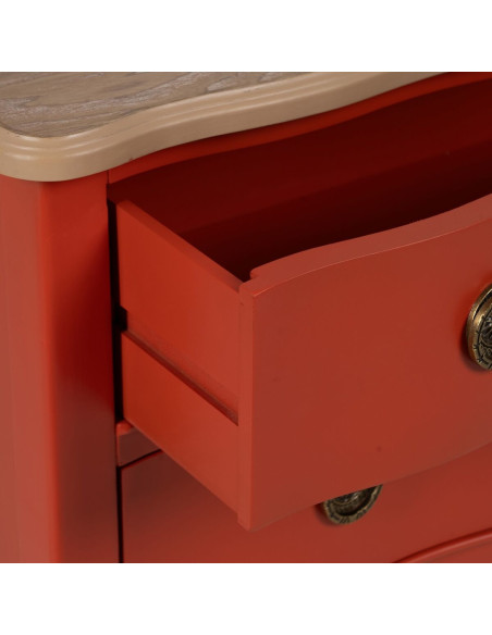 Petite Commode moderne 2 tiroirs en Bois de sapin Terracotta Naturel Haro - 5