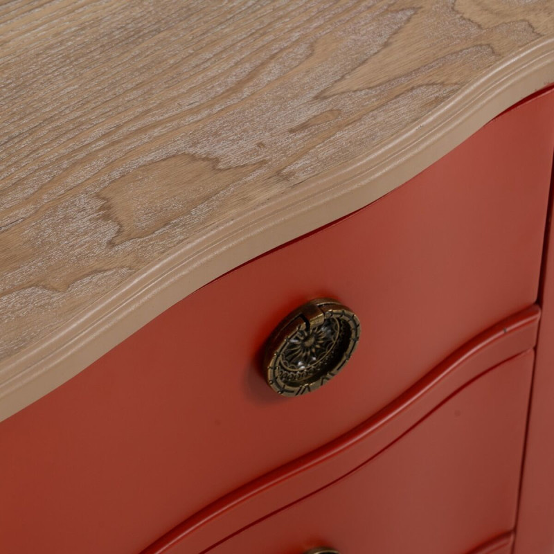 Petite Commode moderne 2 tiroirs en Bois de sapin Terracotta Naturel Haro - 7