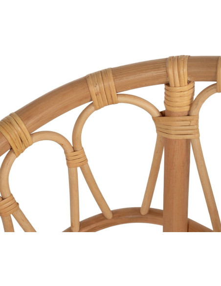 Fauteuil de table vintage en Rotin Naturel Tissu Crème Aranda - 7