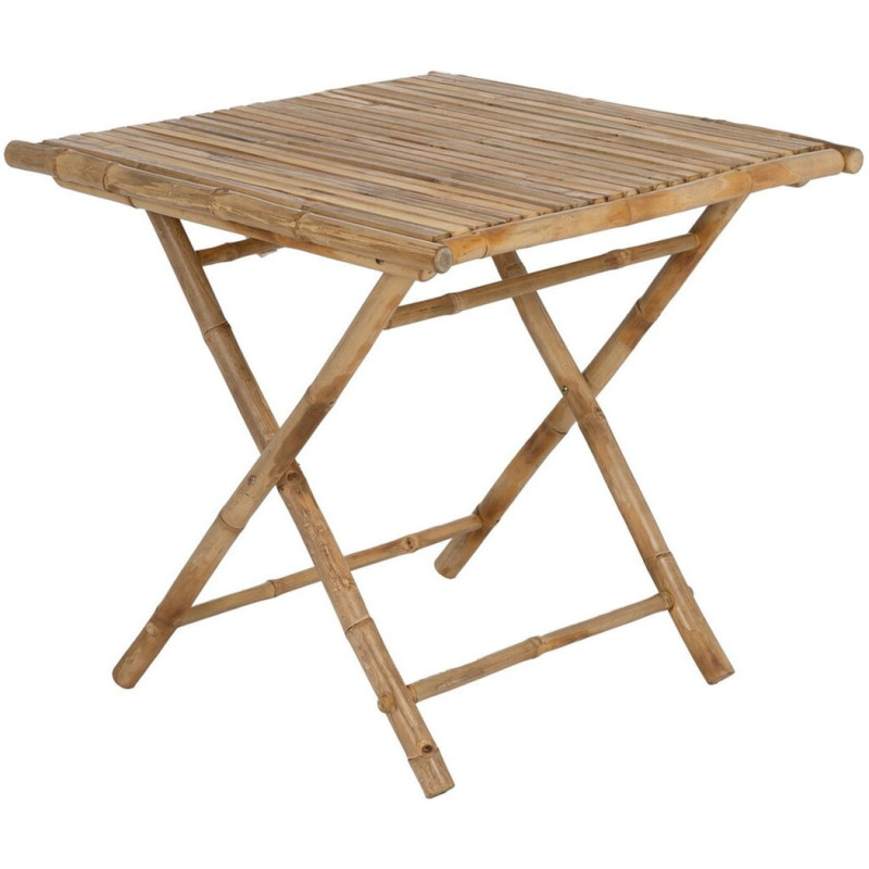 Table à manger pliante vintage Carrée 2 personnes en Bambou Naturel Bambu - 1