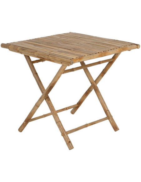 Table à manger pliante vintage Carrée 2 personnes en Bambou Naturel Bambu - 1