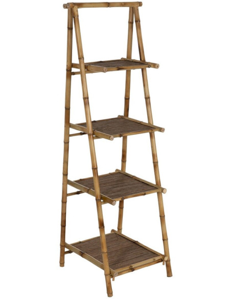 Étagère vintage Escalier 4 niveaux en Bambou Naturel Bambu - 1