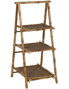 Étagère vintage Escalier 3 niveaux en Bambou Naturel Bambu - 1
