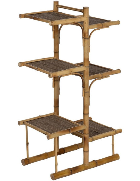 Étagère vintage asymétrique 6 niveaux en Bambou Naturel Bambu - 1