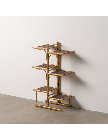 Étagère vintage asymétrique 6 niveaux en Bambou Naturel Bambu - 2