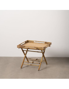 Table basse pliante plateau amovible Carrée en Bambou Naturel Bambu - 2