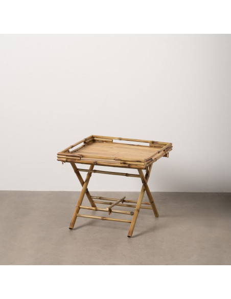 Table basse pliante plateau amovible Carrée en Bambou Naturel Bambu - 2