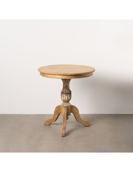 Table à manger vintage Ronde 2 personnes en Bois de mindi Naturel Avila - 2