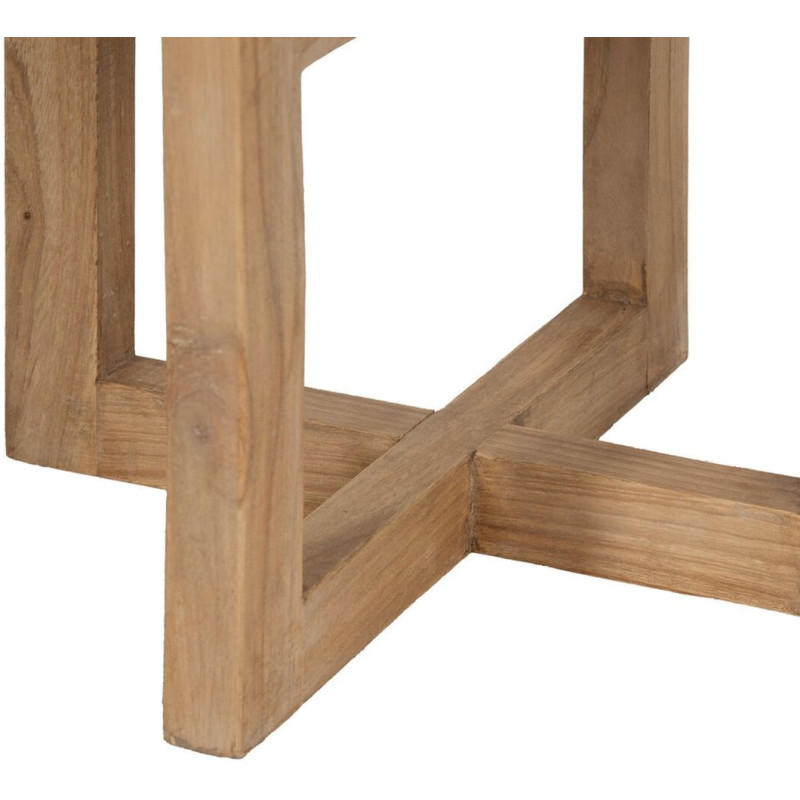 Table d'appoint moderne Ronde 1 étagère en Bois de mindi Naturel Bejar - 7