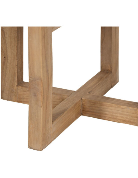 Table d'appoint moderne Ronde 1 étagère en Bois de mindi Naturel Bejar - 7