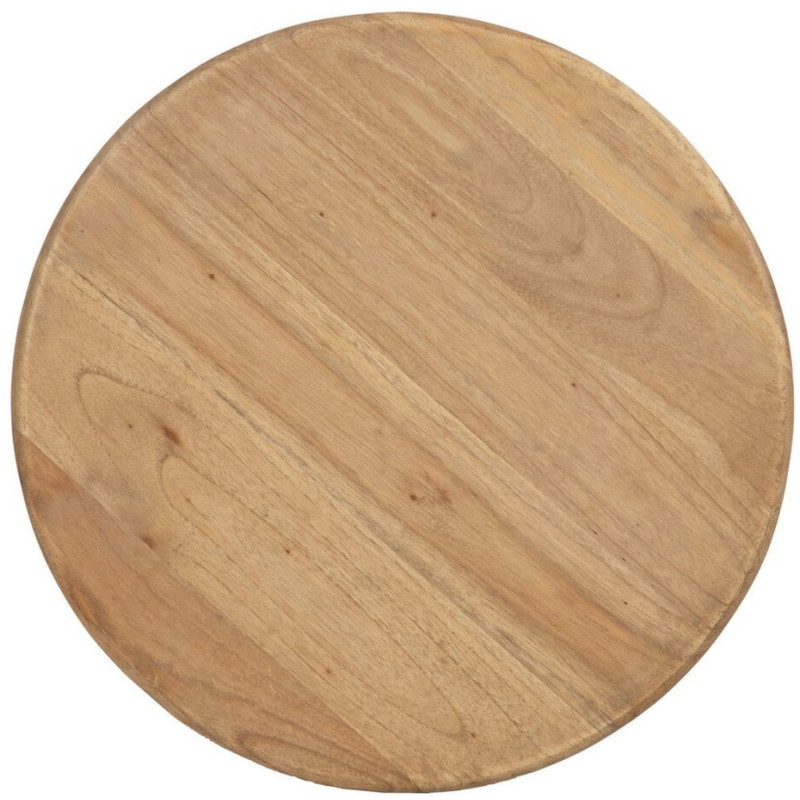 Table d'appoint moderne Ronde 1 étagère en Bois de mindi Naturel Bejar - 8