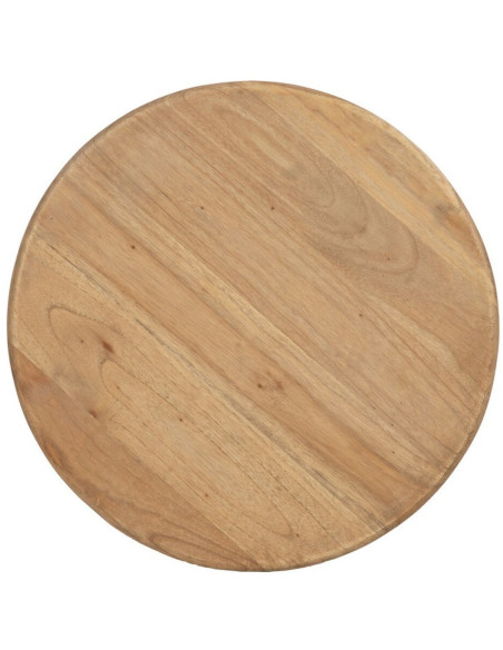Table d'appoint moderne Ronde 1 étagère en Bois de mindi Naturel Bejar - 8