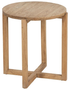 Table d'appoint moderne Ronde en Bois de mindi Naturel Bejar - 1