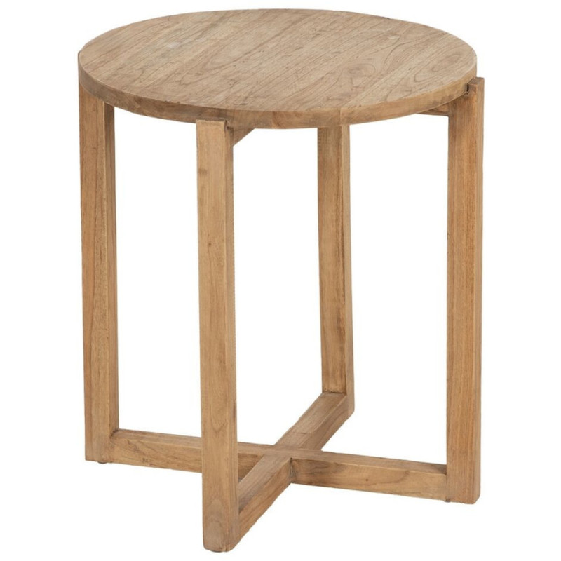 Table d'appoint moderne Ronde en Bois de mindi Naturel Bejar - 1