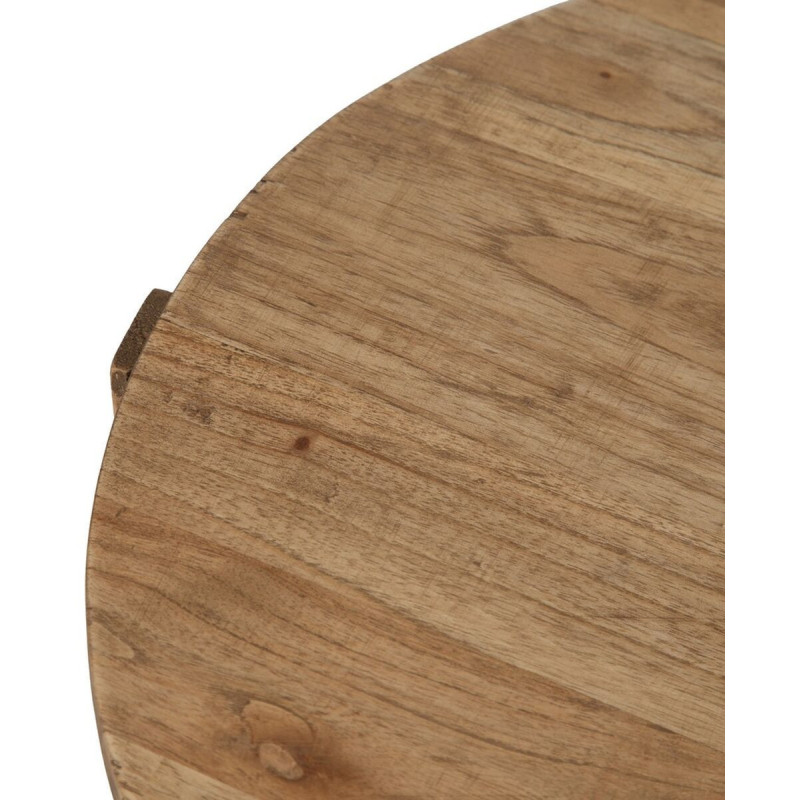 Table d'appoint moderne Ronde en Bois de mindi Naturel Bejar - 3