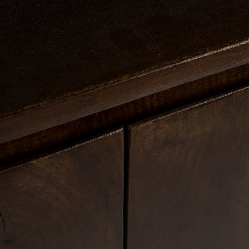 Petit Buffet moderne Bas 2 portes 1 étagère en Bois de manguier Marron Kurt - 8