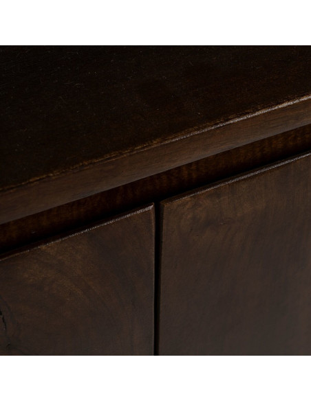 Petit Buffet moderne Bas 2 portes 1 étagère en Bois de manguier Marron Kurt - 8